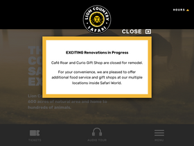 'lioncountrysafari.com' screenshot