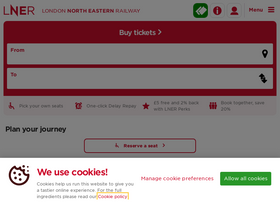 'lner.co.uk' screenshot