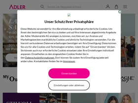 'adlermode.com' screenshot