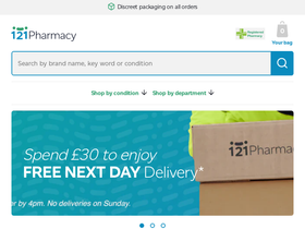 121pharmacy homepage screenshot