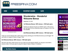 'freespinx.com' screenshot