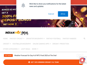 'indianhotdeal.com' screenshot