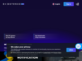 'boosteroid.com' screenshot