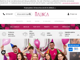 'malinca.si' screenshot