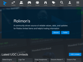 rolimons.com - Rolimon's  Roblox Trading Web - Rolimon S