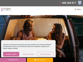 'clinicasorigen.es' screenshot