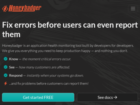 'honeybadger.io' screenshot