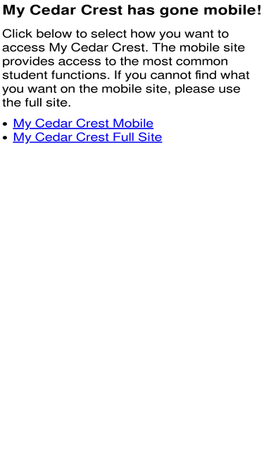 my.cedarcrest.edu