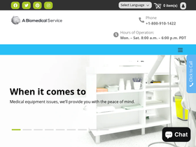 A Biomedical Service website screenshot