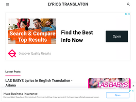 'lyricstranslation.in' screenshot