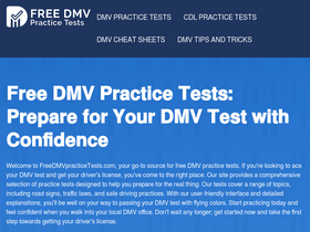 'freedmvpracticetests.com' screenshot