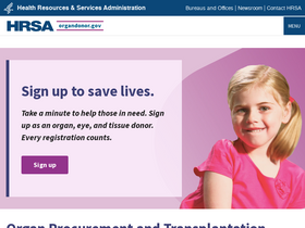 'organdonor.gov' screenshot