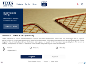 'tece.com' screenshot