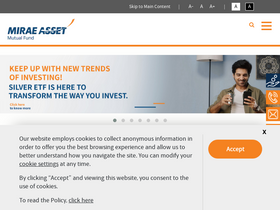 'miraeassetmf.co.in' screenshot