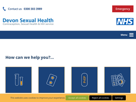 'devonsexualhealth.nhs.uk' screenshot