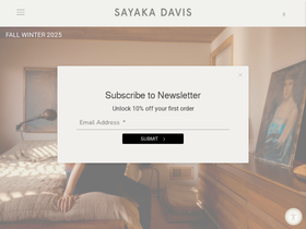 SAYAKA DAVIS NEW YORK website screenshot