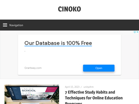 'cinoko.com' screenshot