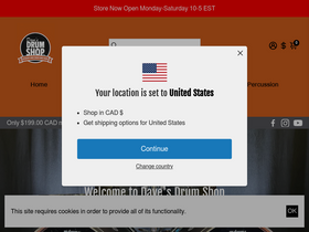 'davesdrumshop.com' screenshot