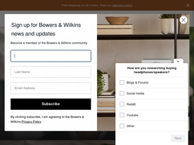 'bowerswilkins.com' screenshot