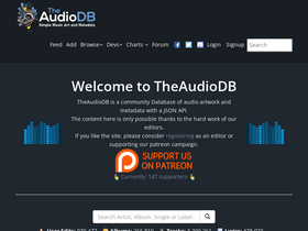 'theaudiodb.com' screenshot