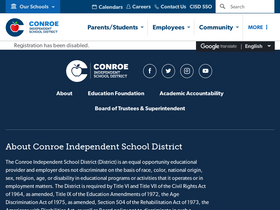 'conroeisd.net' screenshot
