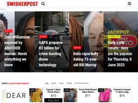 'swisherpost.co.za' screenshot