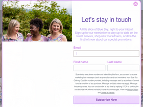 'blueskyclothingco.com' screenshot