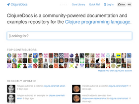'clojuredocs.org' screenshot