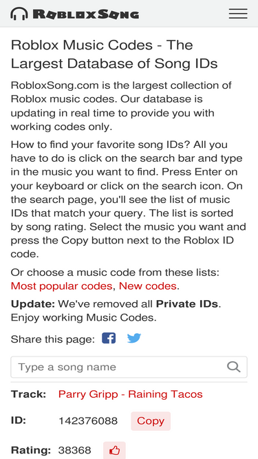 Roblox music codes - The Largest Database of Song IDs