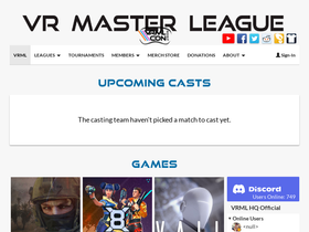 'vrmasterleague.com' screenshot