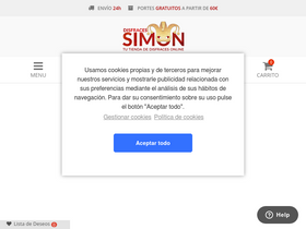 'disfracessimon.com' screenshot