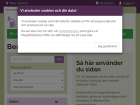 'bensinpriser.nu' screenshot