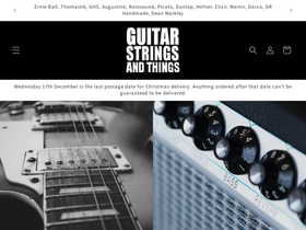 Guitarstringsandthings homepage screenshot
