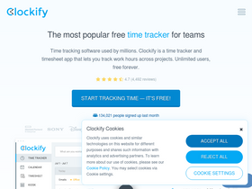 'clockify.me' screenshot