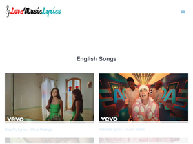 'lovemusiclyrics.com' screenshot