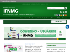 'ifnmg.edu.br' screenshot