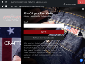 'allamericanclothing.com' screenshot