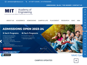 'mitaoe.ac.in' screenshot