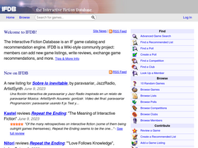 'ifdb.org' screenshot