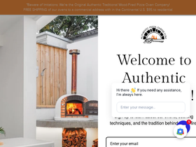 Authentic Pizza Ovens homepage screenshot