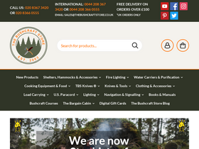 'thebushcraftstore.co.uk' screenshot