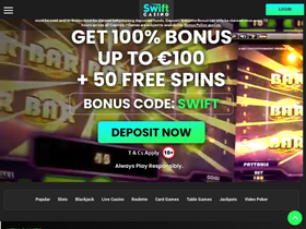 'swiftcasino.com' screenshot