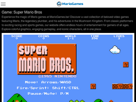 'mariogames.be' screenshot