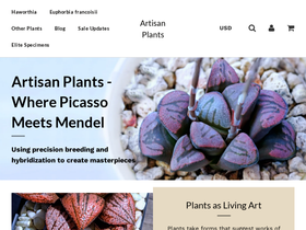 artisanplants.com homepage screenshot