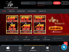 'vipclubplayer.com' screenshot