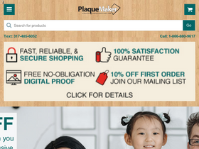 'plaquemaker.com' screenshot