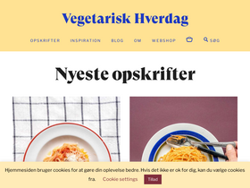 'vegetariskhverdag.dk' screenshot