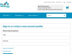 'myvetstoreonline.pharmacy' screenshot