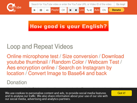 'youtubeloop.net' screenshot