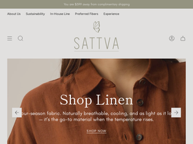 sattvaboutique.com homepage screenshot